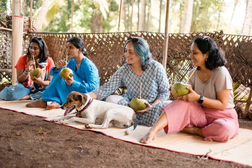 North Goa: Mulgao Village and Coconut Farming Experience - The Goan farm-to-table vegetarian meal in a coconut grove